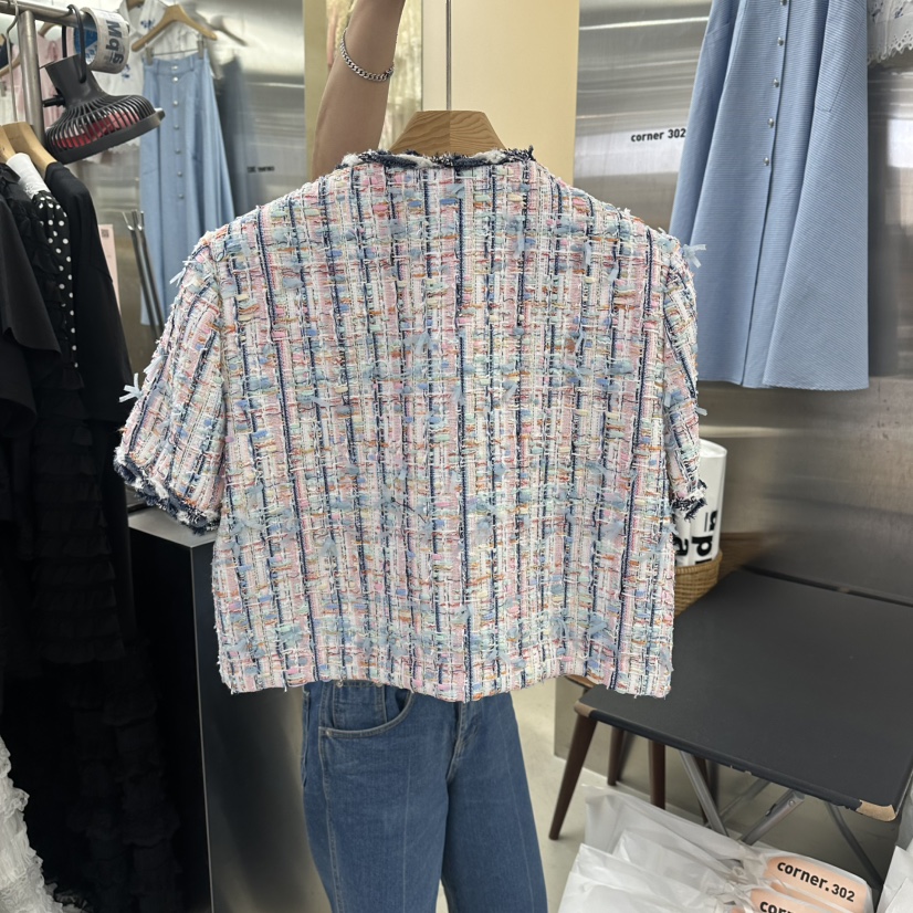 CORNER韓國代購女士新品熱賣推薦職業人氣時尚夾克粗花呢CORNER.302夾克