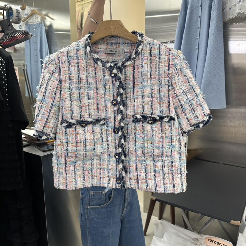 CORNER韓國代購女士新品熱賣推薦職業人氣時尚夾克粗花呢CORNER.302夾克圖色1