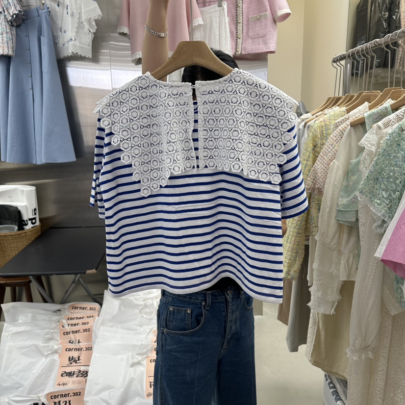 CORNER韓國直郵女裝新款推薦職業休閑26春夏熱賣襯衫蕾絲衫CORNER.302襯衫/蕾絲衫