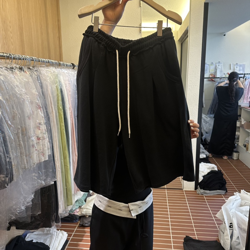 CHOI-L韓國東大門代購女士新款推薦休閑26春夏人氣職業短褲CHOI短褲圖色3黑色