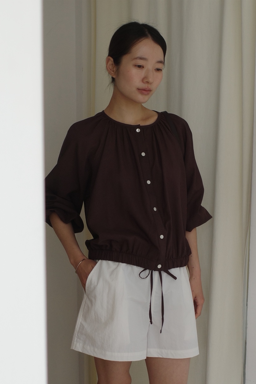 KERRY韓國東大門直郵女裝新款職業推薦26春夏襯衫蕾絲衫亞麻布KERRY襯衫/蕾絲衫