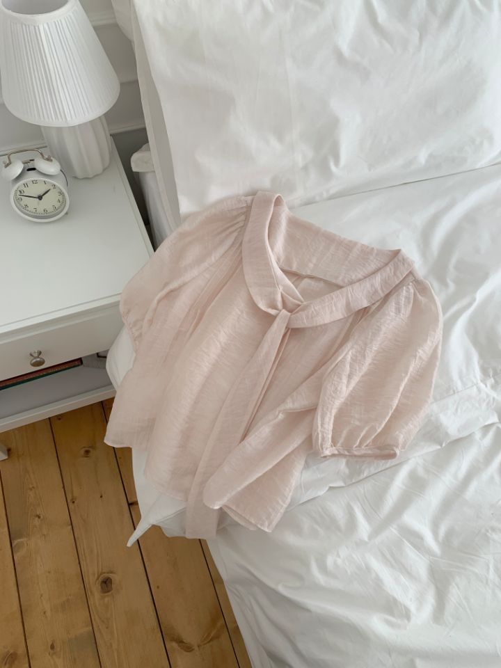 CRONG韓國直郵實拍女裝新款26春夏時尚職業襯衫蕾絲衫褶裥緞CRONG襯衫/蕾絲衫