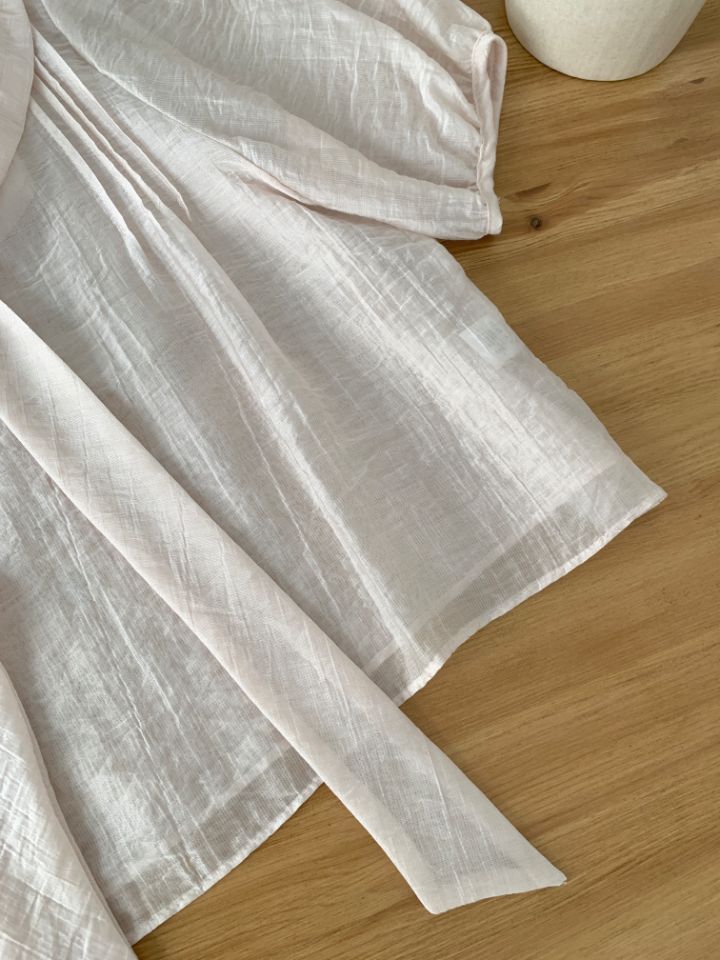 CRONG韓國直郵實拍女裝新款26春夏時尚職業襯衫蕾絲衫褶裥緞CRONG襯衫/蕾絲衫