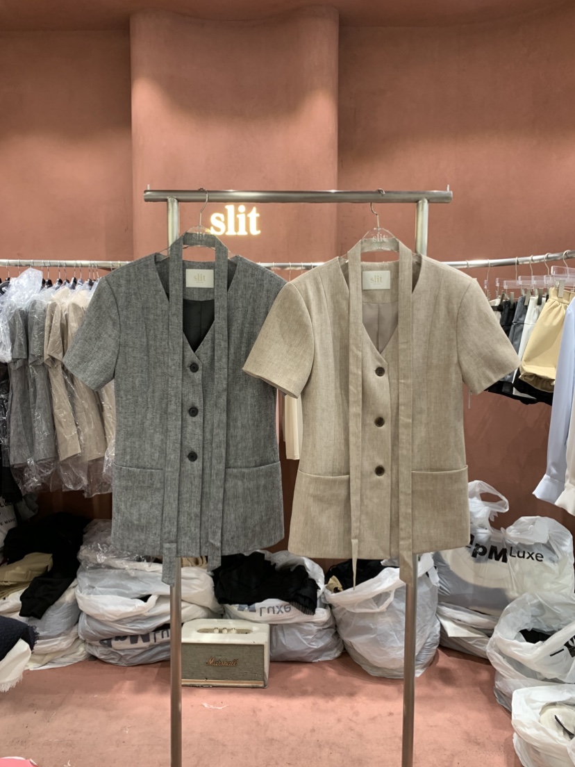 SLIT韓國東大門代購女裝新款26春夏休閑時尚推薦夾克含腰帶SLIT夾克