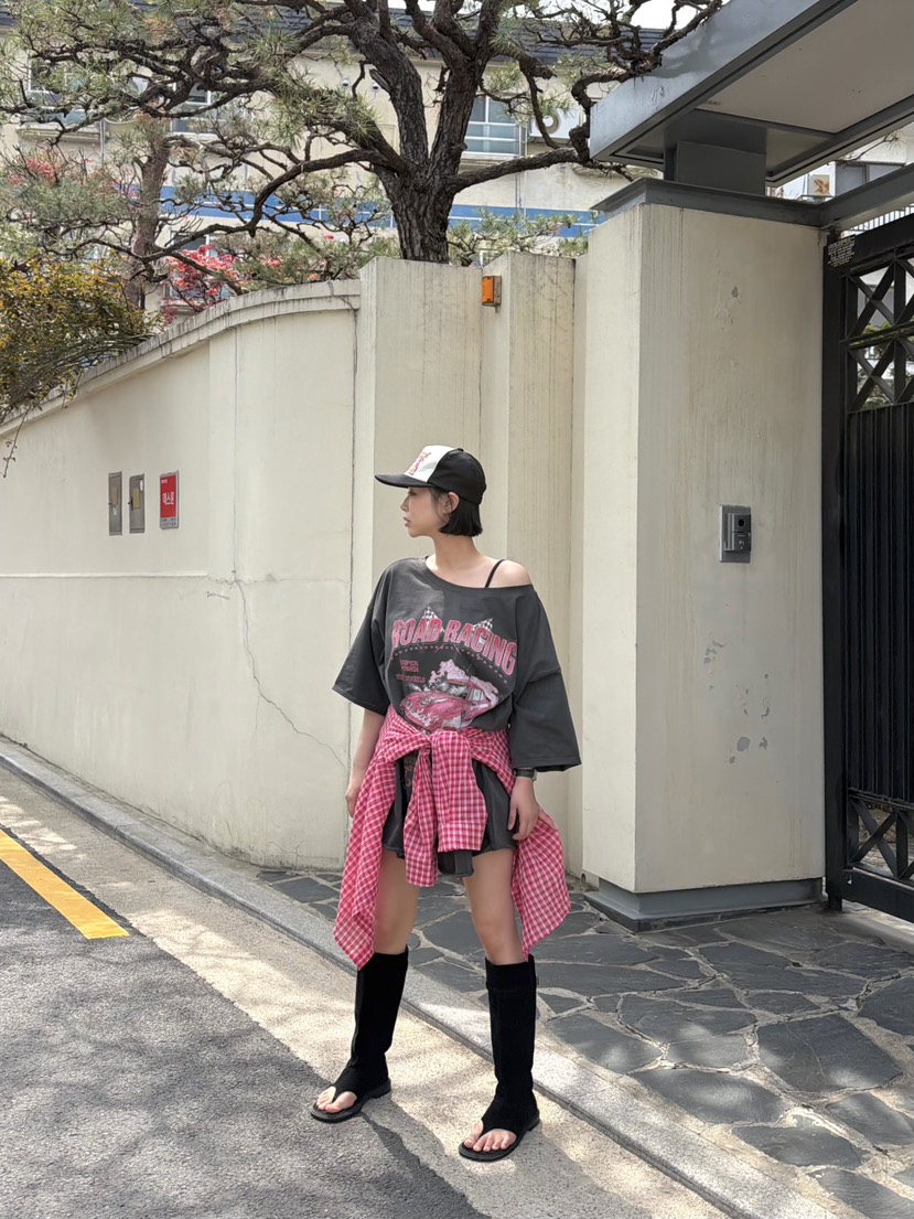 THE LINE-Q韓國東大門直郵女裝新品26春夏職業休閑人氣T恤THE LINE-QT恤