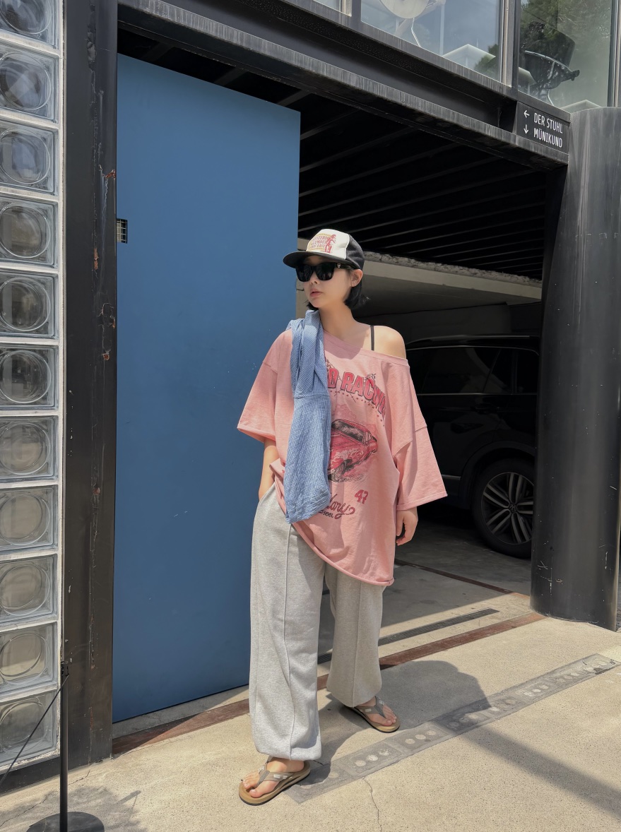 THE LINE-Q韓國東大門直郵女裝新品26春夏職業休閑人氣T恤THE LINE-QT恤