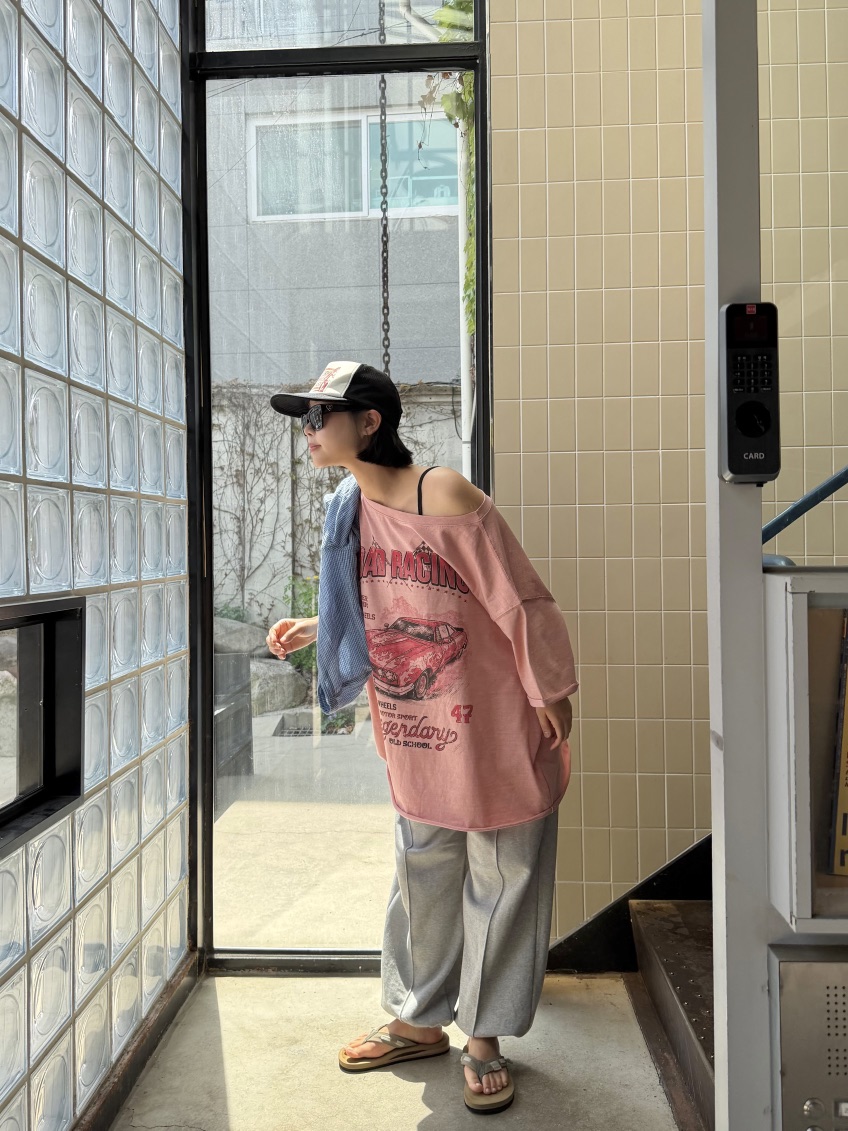 THE LINE-Q韓國東大門直郵女裝新品26春夏職業休閑人氣T恤THE LINE-QT恤