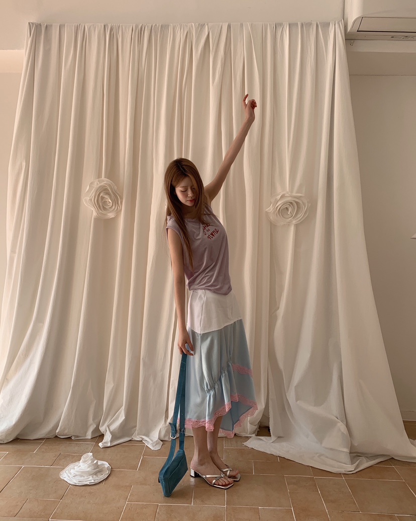 MAISONDEGLORY韓國直郵女裝新款推薦熱賣休閑職業人氣長裙緞MAISON DE GLORY長裙