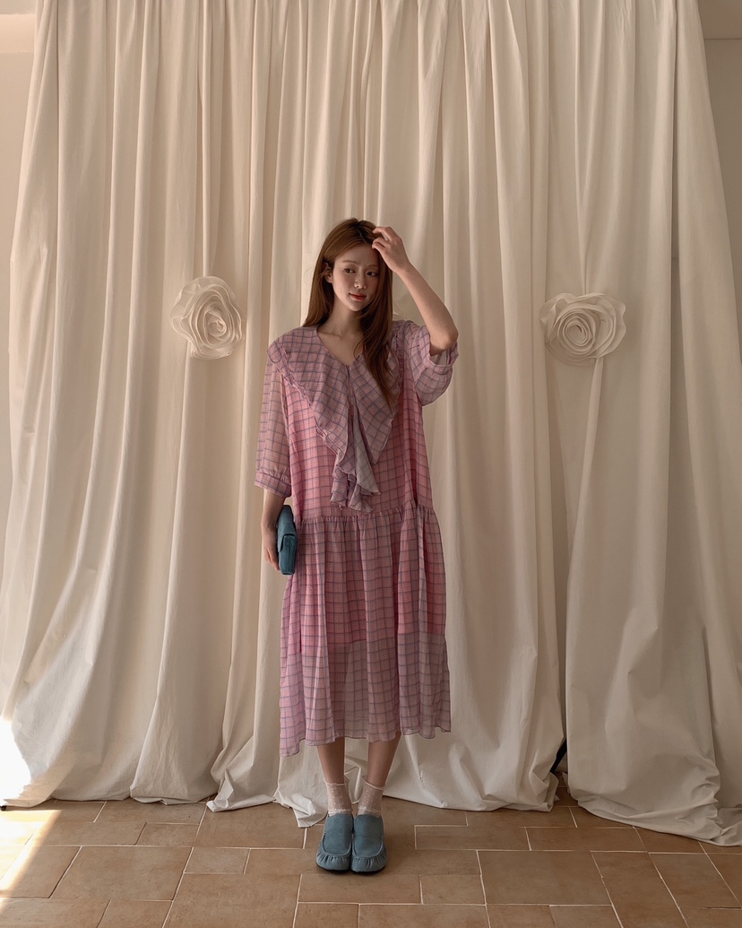 MAISONDEGLORY韓國直郵女士新品推薦26春夏人氣連衣裙格子MAISON DE GLORY連衣裙