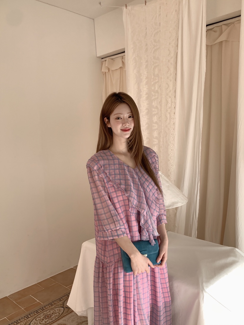 MAISONDEGLORY韓國直郵女士新品推薦26春夏人氣連衣裙格子MAISON DE GLORY連衣裙