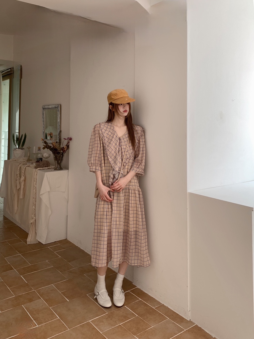 MAISONDEGLORY韓國直郵女士新品推薦26春夏人氣連衣裙格子MAISON DE GLORY連衣裙