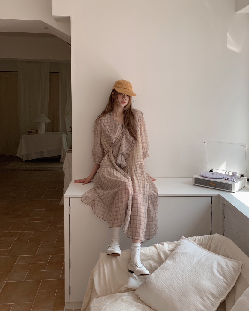 MAISONDEGLORY韓國直郵女士新品推薦26春夏人氣連衣裙格子MAISON DE GLORY連衣裙