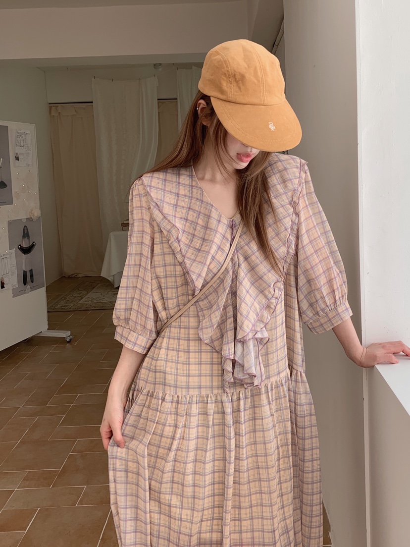 MAISONDEGLORY韓國直郵女士新品推薦26春夏人氣連衣裙格子MAISON DE GLORY連衣裙