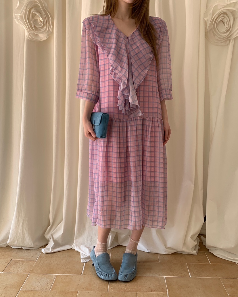 MAISONDEGLORY韓國直郵女士新品推薦26春夏人氣連衣裙格子MAISON DE GLORY連衣裙圖色1