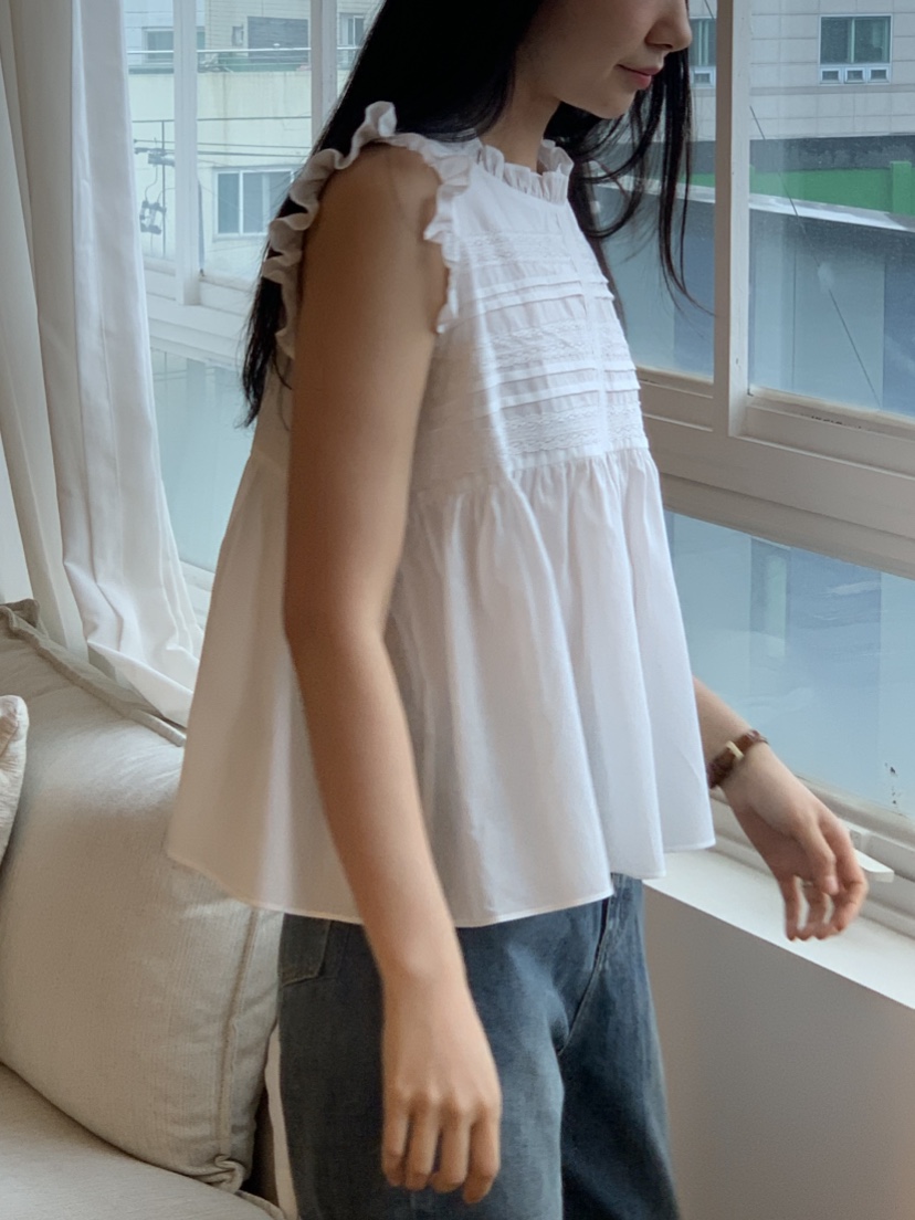 NOUVEAU韓國東大門代購女裝新品人氣推薦襯衫蕾絲衫蕾絲花NOUVEAU襯衫/蕾絲衫