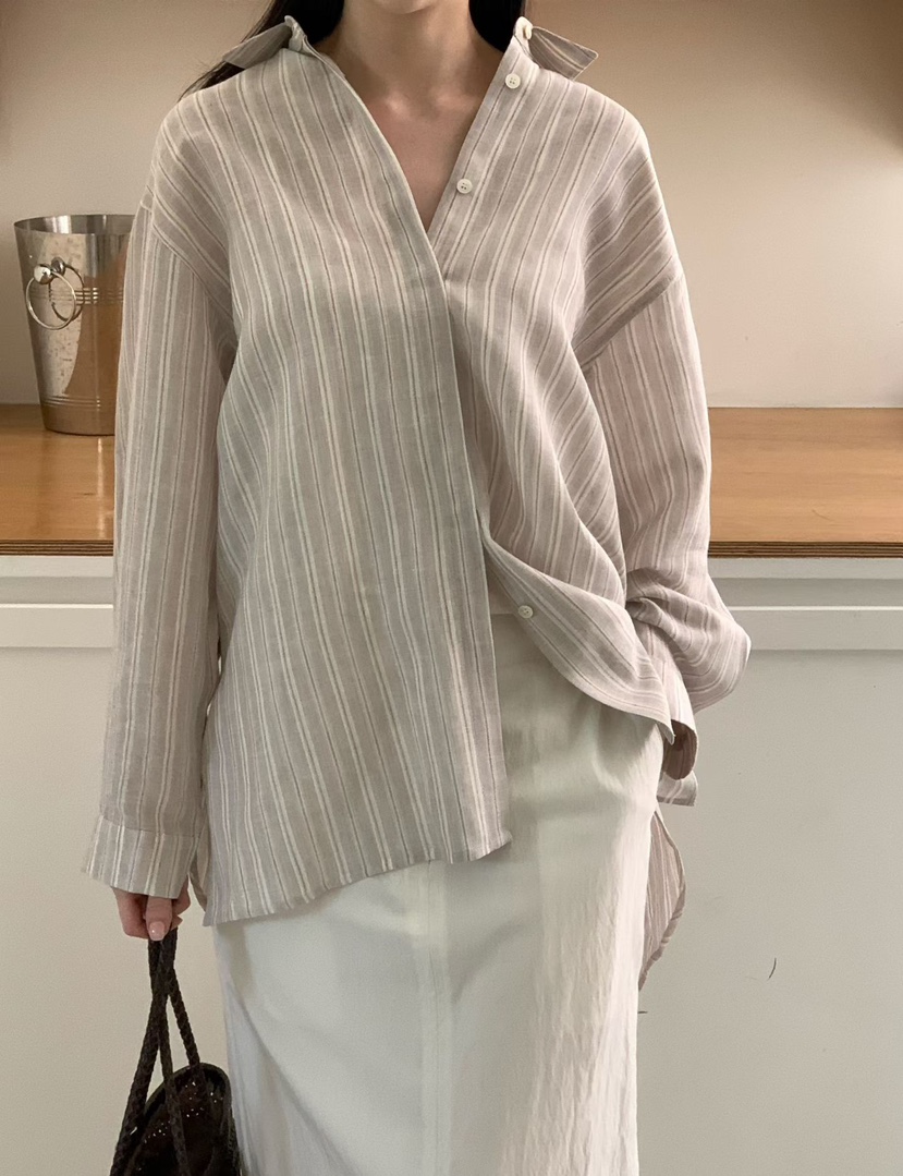 BINUS韓國東大門代購女士新品人氣時尚休閑襯衫蕾絲衫亞麻BINUS襯衫/蕾絲衫