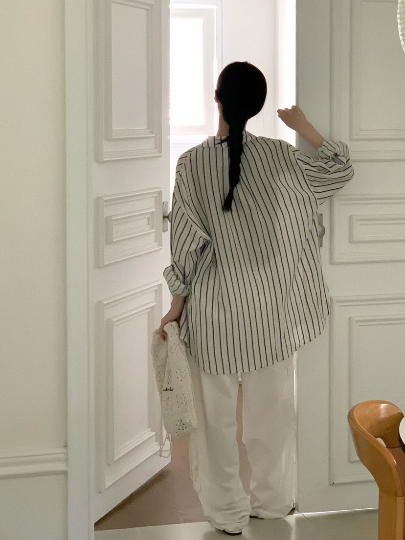 BINUS韓國東大門代購女士新品人氣時尚休閑襯衫蕾絲衫亞麻BINUS襯衫/蕾絲衫