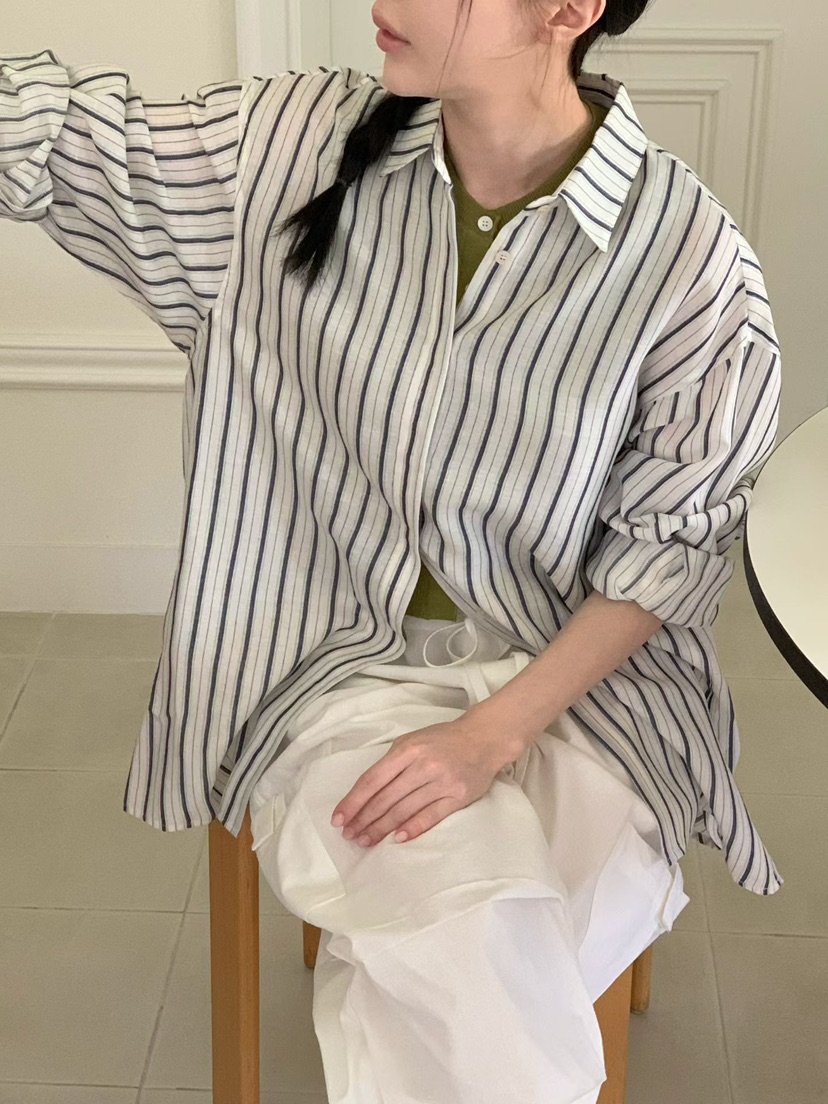 BINUS韓國東大門代購女士新品人氣時尚休閑襯衫蕾絲衫亞麻BINUS襯衫/蕾絲衫圖色2