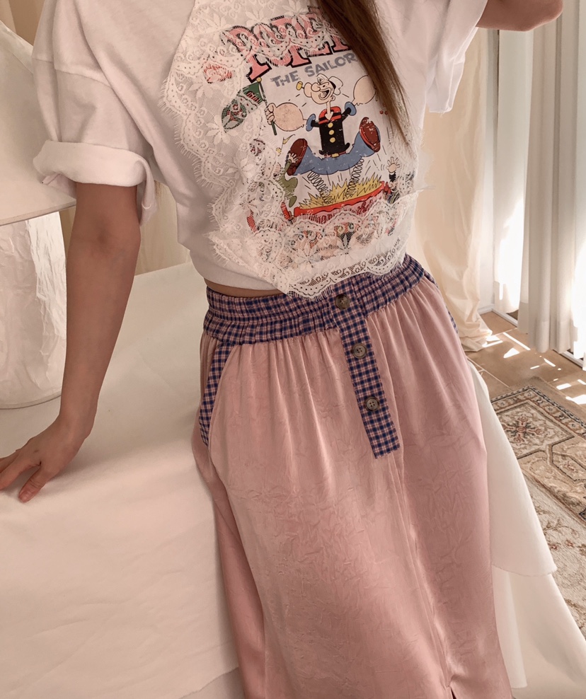 MAISONDEGLORY韓國代購女士新款人氣休閑熱賣時尚長裙格子MAISON DE GLORY長裙