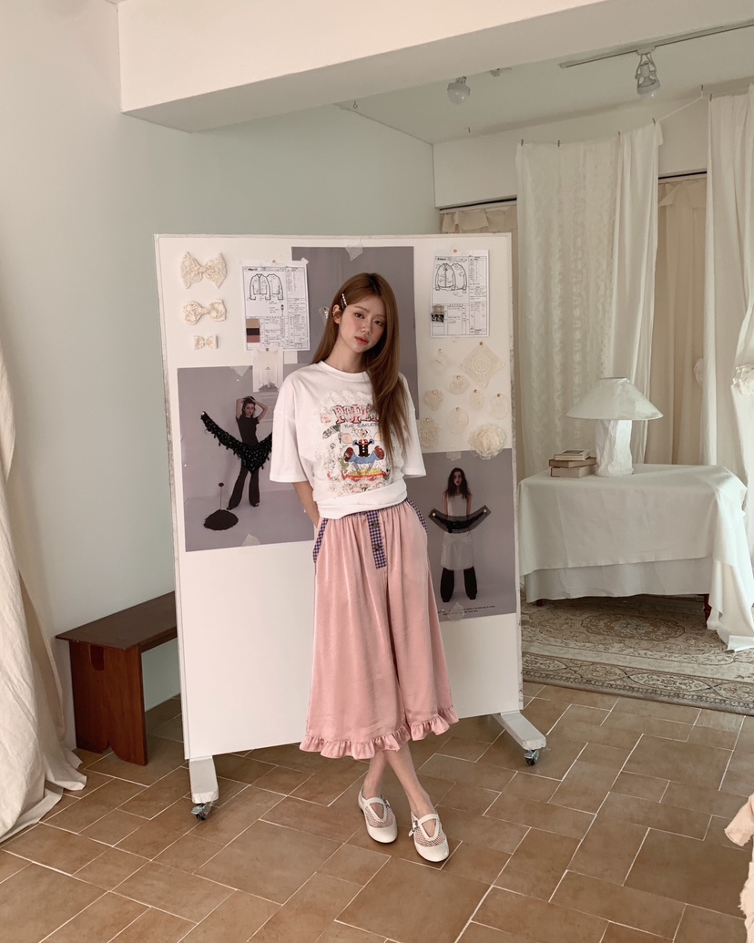 MAISONDEGLORY韓國代購女士新款人氣休閑熱賣時尚長裙格子MAISON DE GLORY長裙