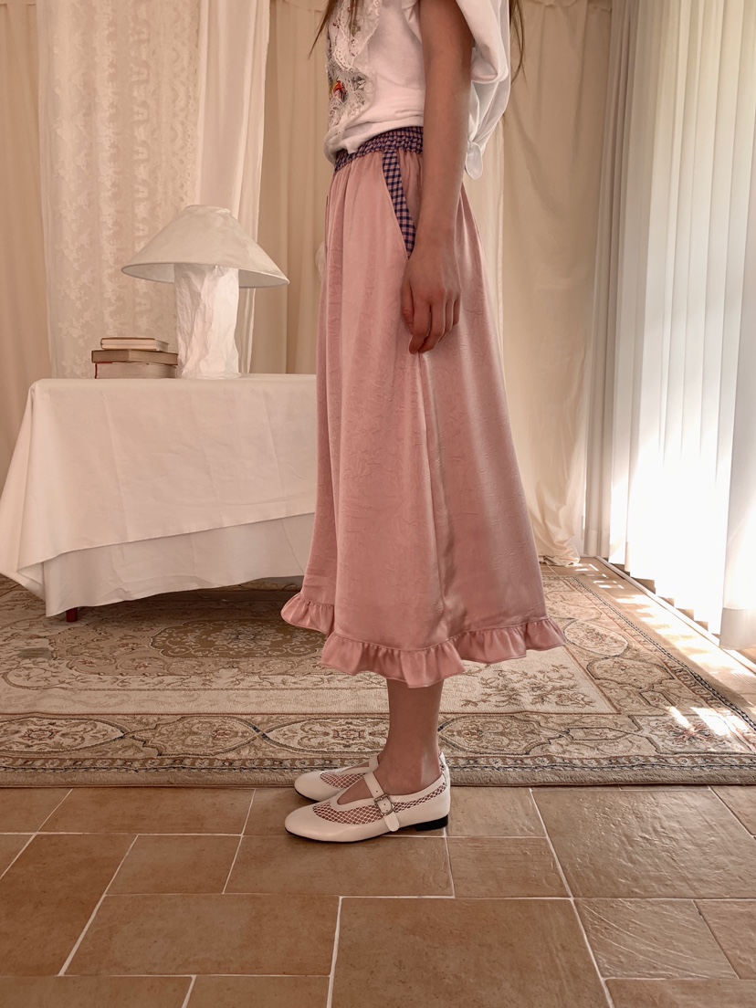 MAISONDEGLORY韓國代購女士新款人氣休閑熱賣時尚長裙格子MAISON DE GLORY長裙