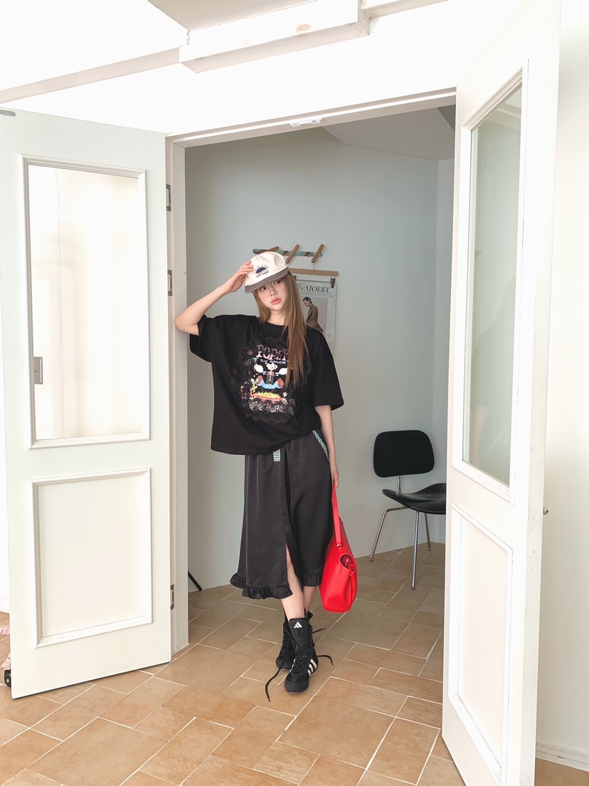 MAISONDEGLORY韓國代購女士新款人氣休閑熱賣時尚長裙格子MAISON DE GLORY長裙