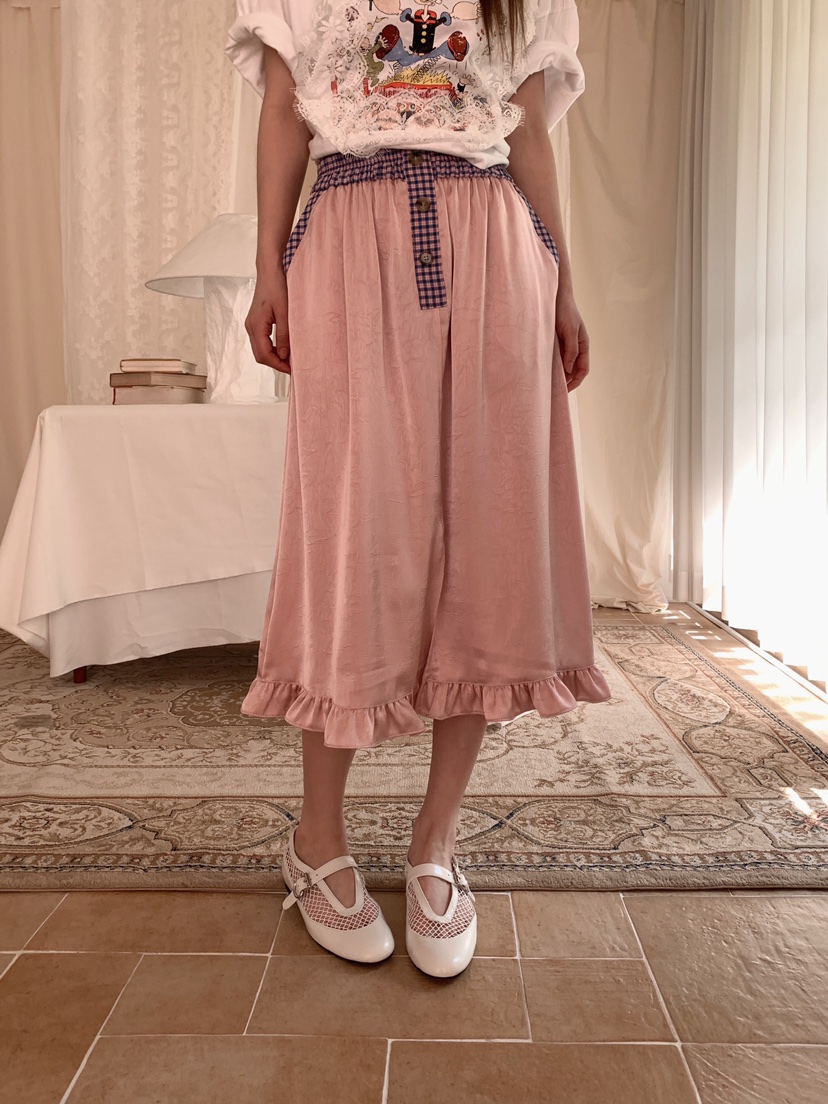 MAISONDEGLORY韓國代購女士新款人氣休閑熱賣時尚長裙格子MAISON DE GLORY長裙圖色1