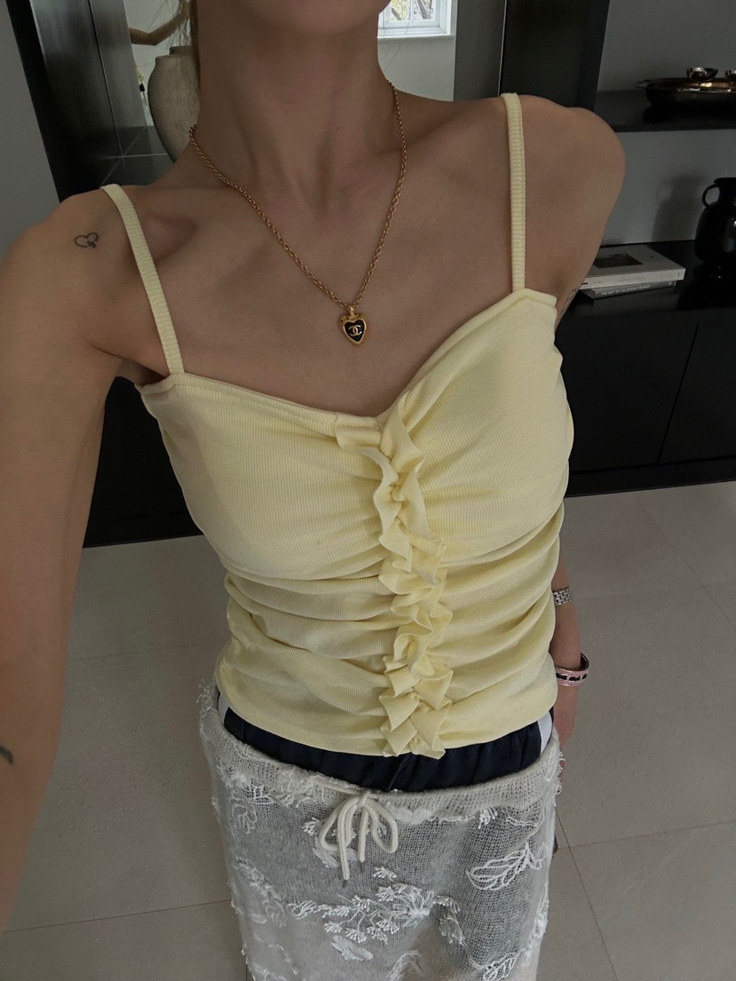 ZEROZERO韓國直郵實拍女裝新品職業推薦休閑吊帶背心荷葉邊ZEROZERO吊帶/背心