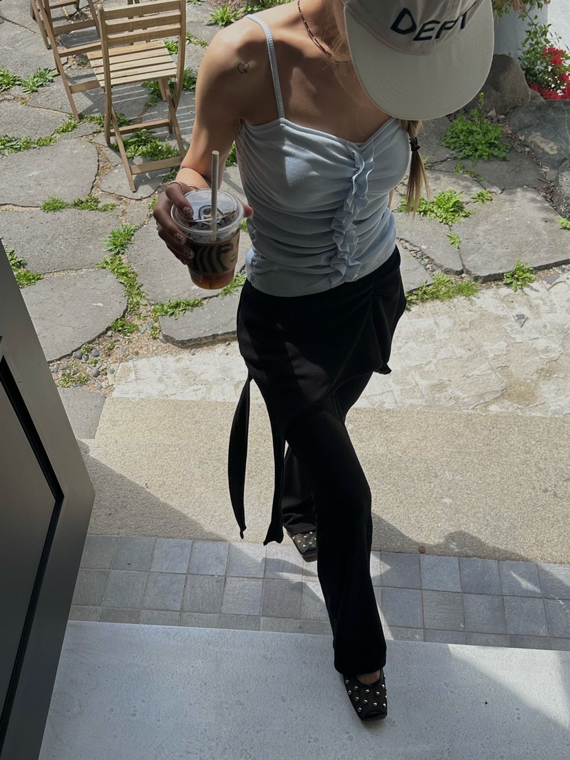 ZEROZERO韓國直郵實拍女裝新品職業推薦休閑吊帶背心荷葉邊ZEROZERO吊帶/背心