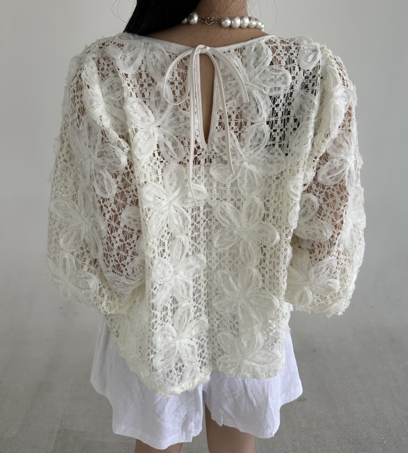 JENNY 1976韓國代購女裝新品熱賣推薦襯衫蕾絲衫花朵蕾絲JENNY 1976襯衫/蕾絲衫