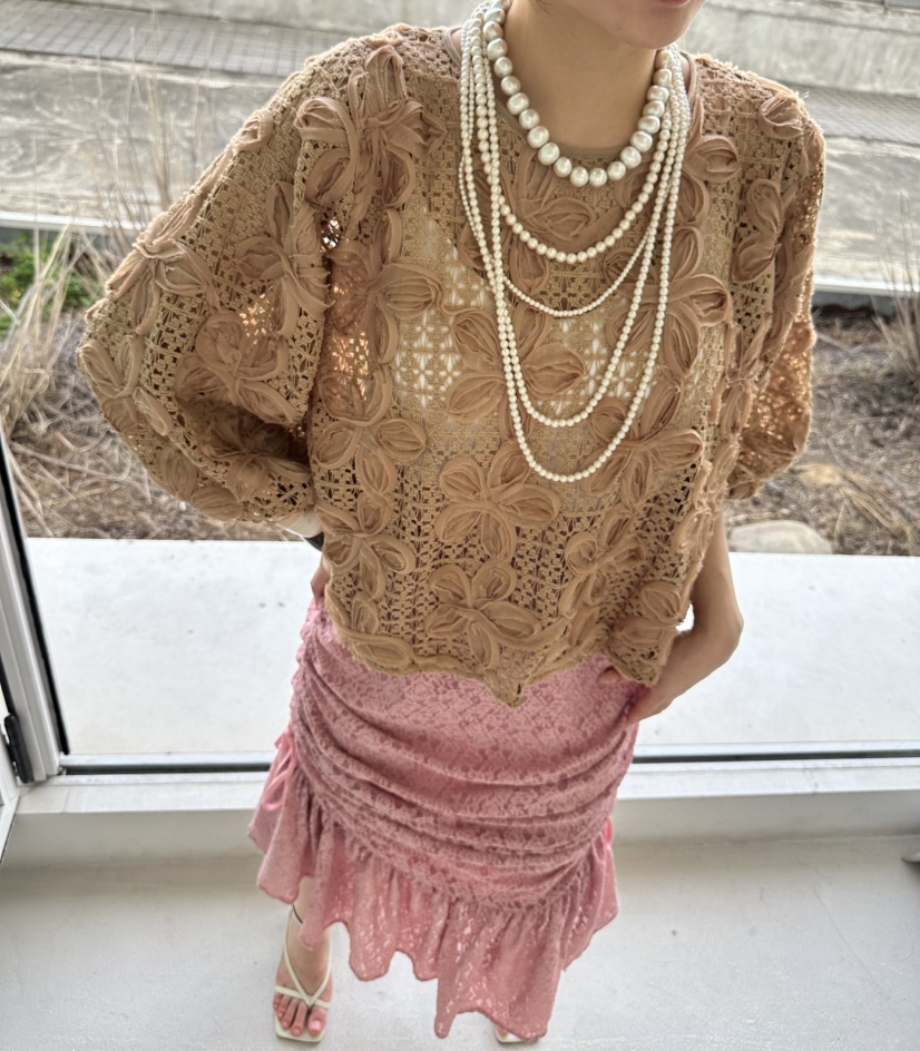 JENNY 1976韓國代購女裝新品熱賣推薦襯衫蕾絲衫花朵蕾絲JENNY 1976襯衫/蕾絲衫