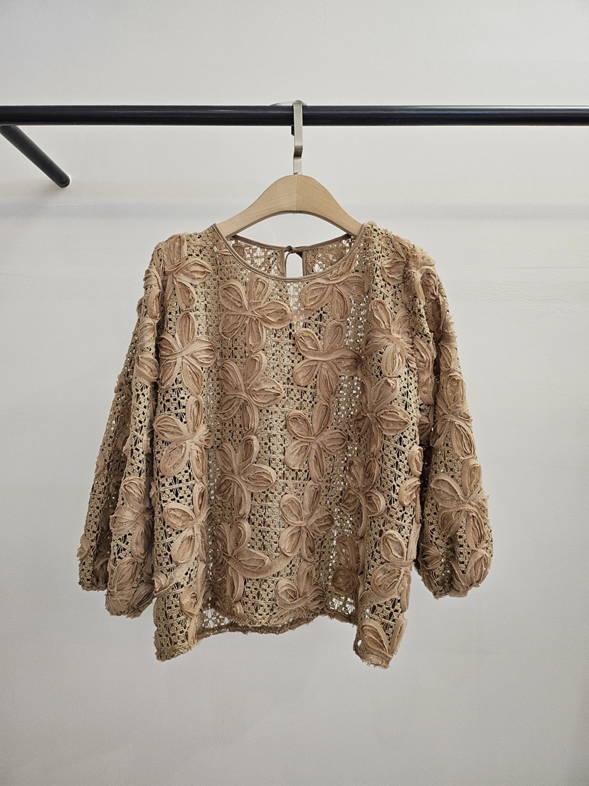 JENNY 1976韓國代購女裝新品熱賣推薦襯衫蕾絲衫花朵蕾絲JENNY 1976襯衫/蕾絲衫圖色2