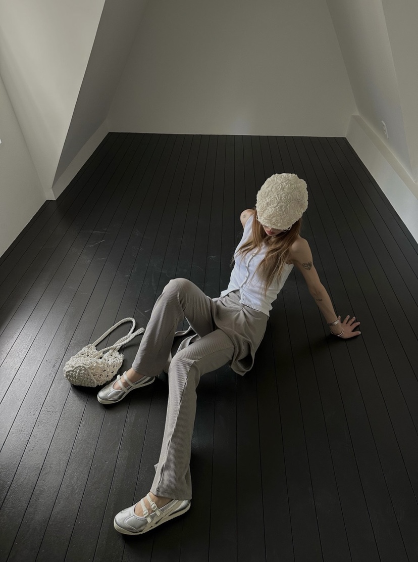 ZEROZERO韓國代購女士新款熱賣推薦人氣職業裙褲不對稱羅紋ZEROZERO裙褲