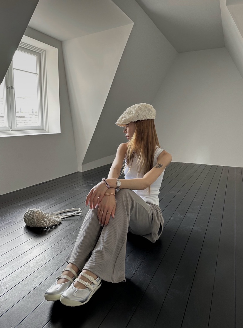 ZEROZERO韓國代購女士新款熱賣推薦人氣職業裙褲不對稱羅紋ZEROZERO裙褲