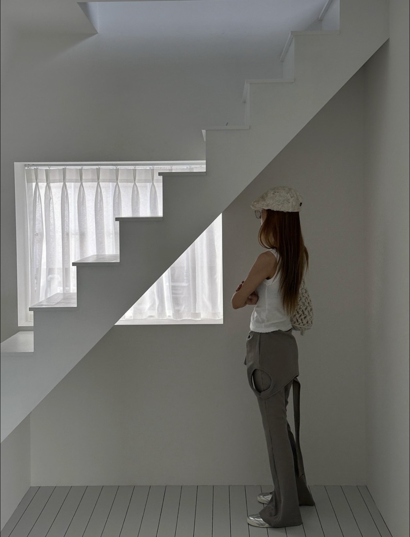 ZEROZERO韓國代購女士新款熱賣推薦人氣職業裙褲不對稱羅紋ZEROZERO裙褲