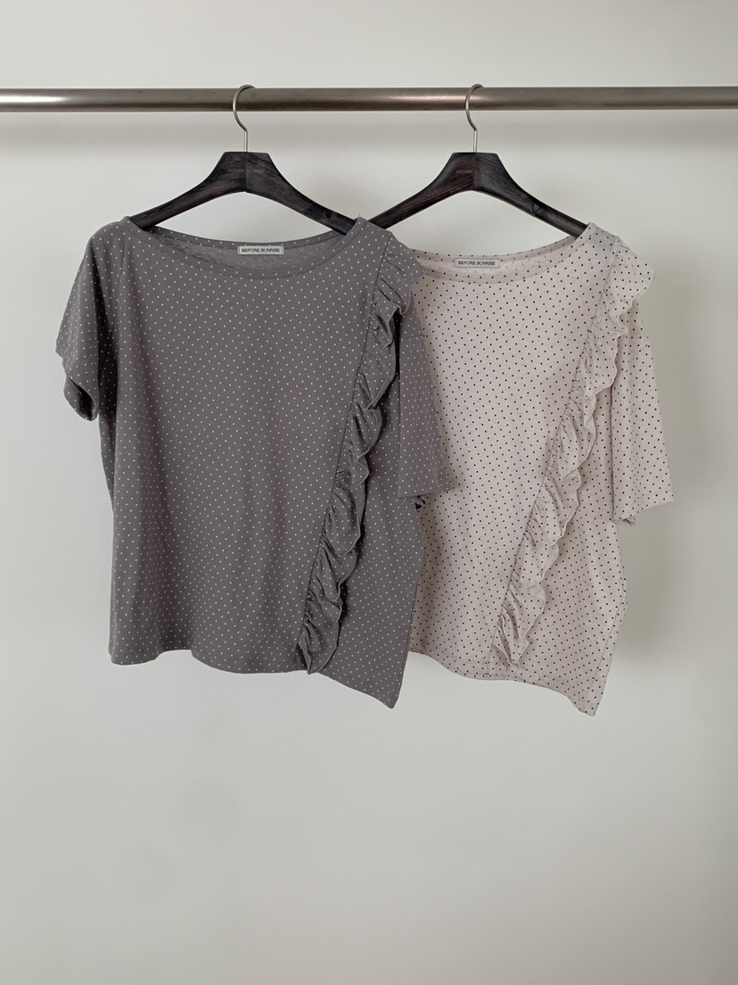 BEFORE SUNRISE韓國東大門代購女士新款職業26春夏T恤荷葉邊BEFORE SUNRISET恤