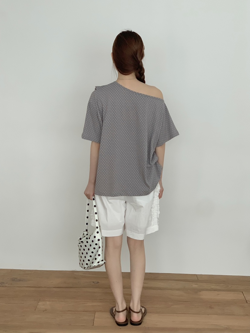 BEFORE SUNRISE韓國東大門代購女士新款職業26春夏T恤荷葉邊BEFORE SUNRISET恤