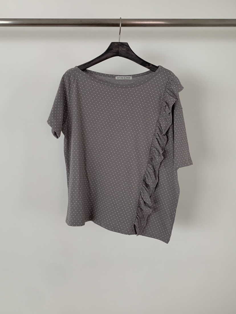 BEFORE SUNRISE韓國東大門代購女士新款職業26春夏T恤荷葉邊BEFORE SUNRISET恤圖色1