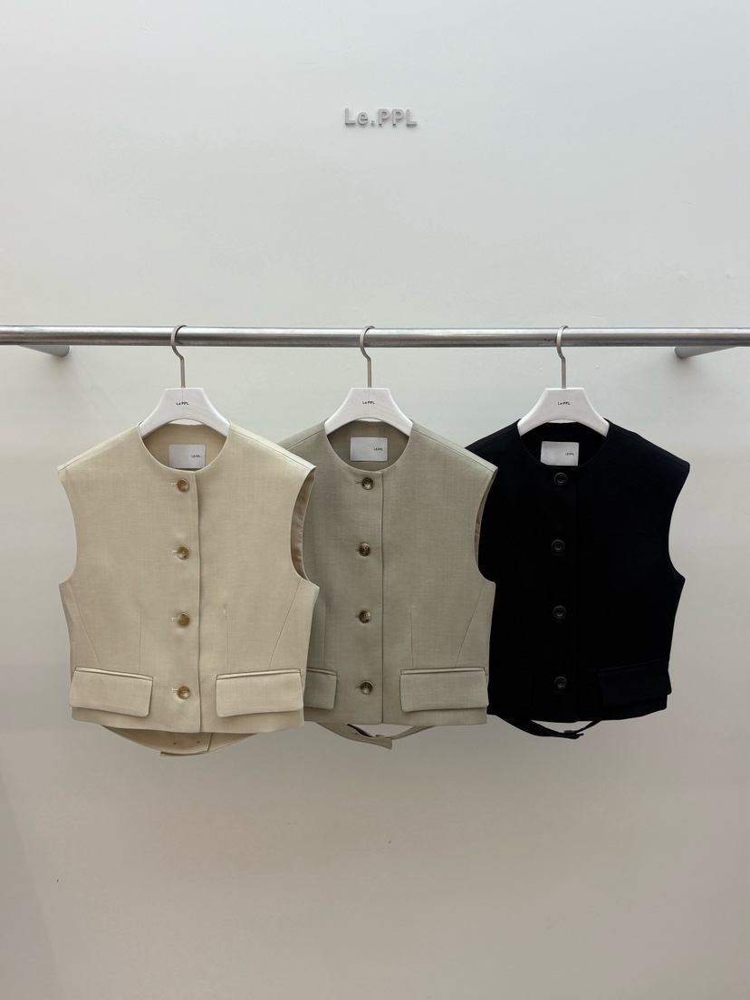 LE-PPL韓國東大門代購女士新品休閑推薦人氣時尚職業馬甲LE-PPL馬甲圖色2左二色