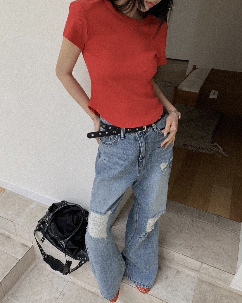 OURWAVE/OUR ROOM東大門實拍女士新款休閑真品推薦T恤短款Our Wave/Our RoomT恤