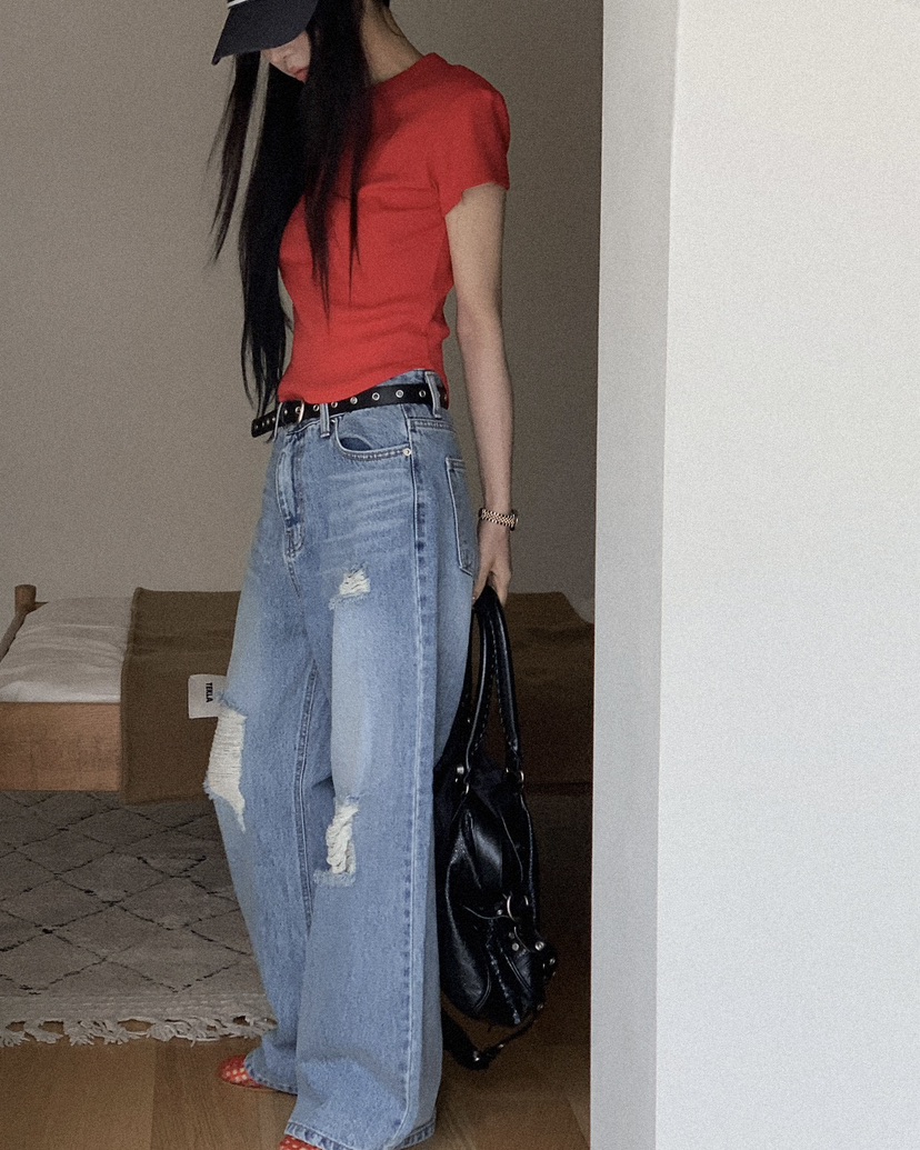 OURWAVE/OUR ROOM東大門實拍女士新款休閑真品推薦T恤短款Our Wave/Our RoomT恤