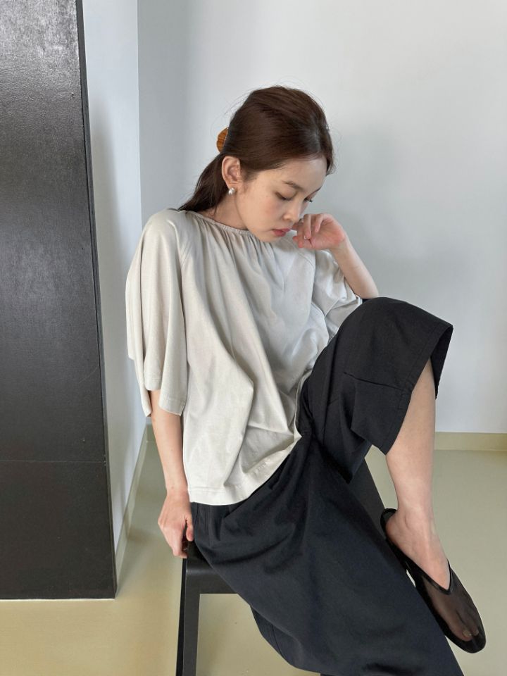 MARE韓國代購女士新款熱賣職業26春夏時尚休閑人氣T恤褶皺MARET恤圖色1