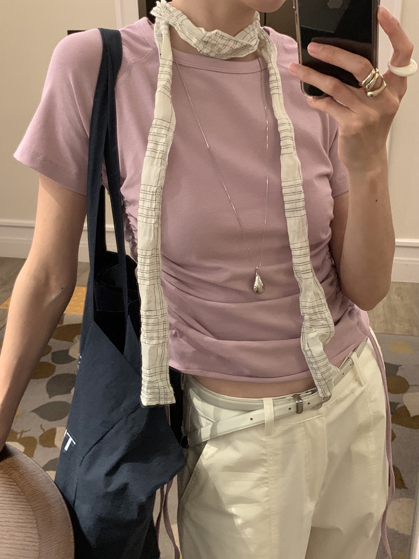 LOFN韓國直郵實拍女裝新品職業26春夏時尚熱賣休閑推薦T恤LOFNT恤