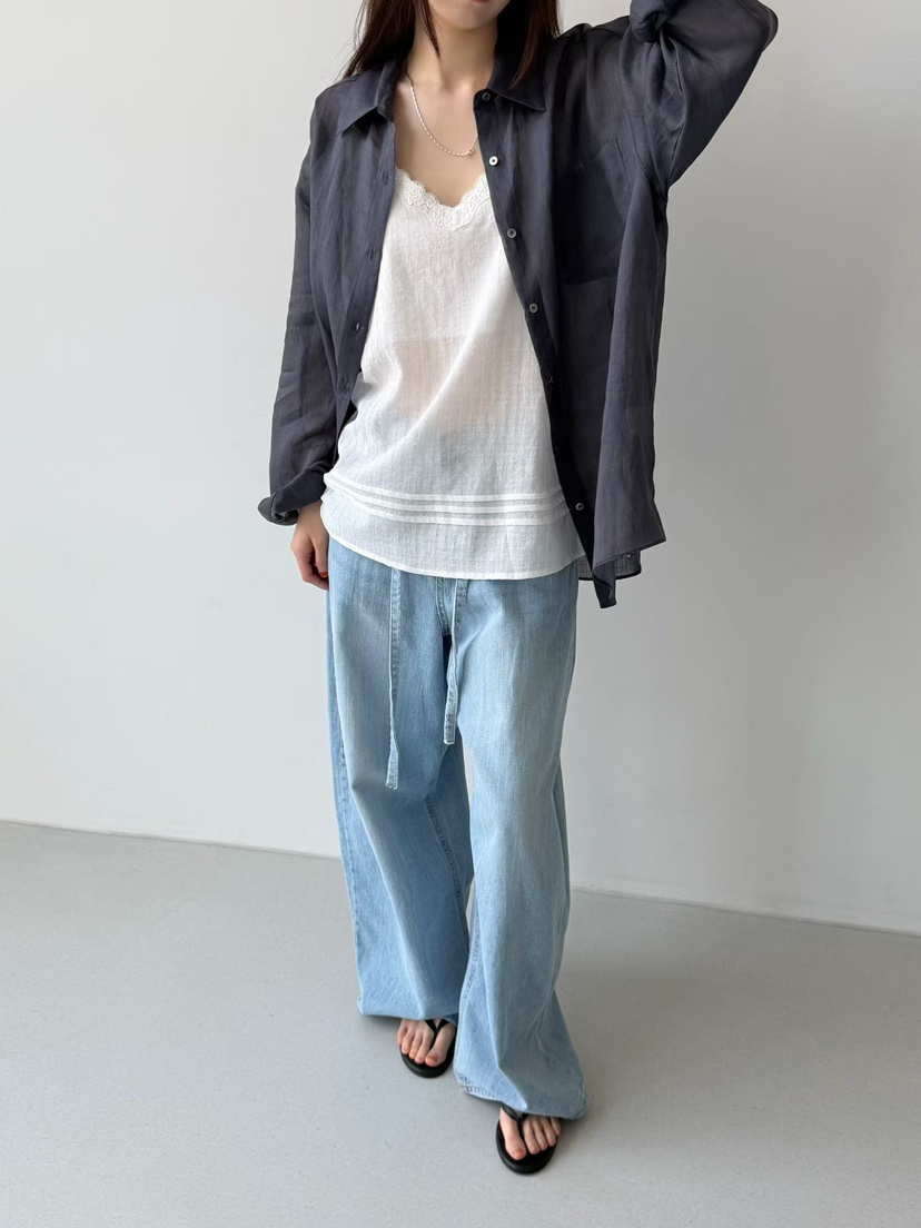 ARKIE/TAF韓國直郵實拍女裝新品熱賣26春夏吊帶背心蕾絲亞麻ARKIE/TAF吊帶/背心