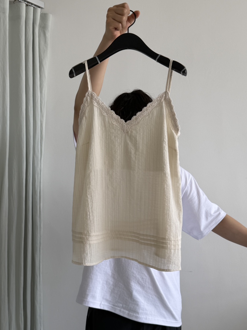 ARKIE/TAF韓國直郵實拍女裝新品熱賣26春夏吊帶背心蕾絲亞麻ARKIE/TAF吊帶/背心圖色2