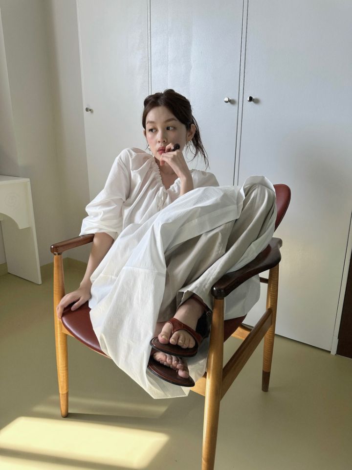 MARE韓國代購女裝新款時尚熱賣職業人氣26春夏連衣裙褶皺MARE連衣裙