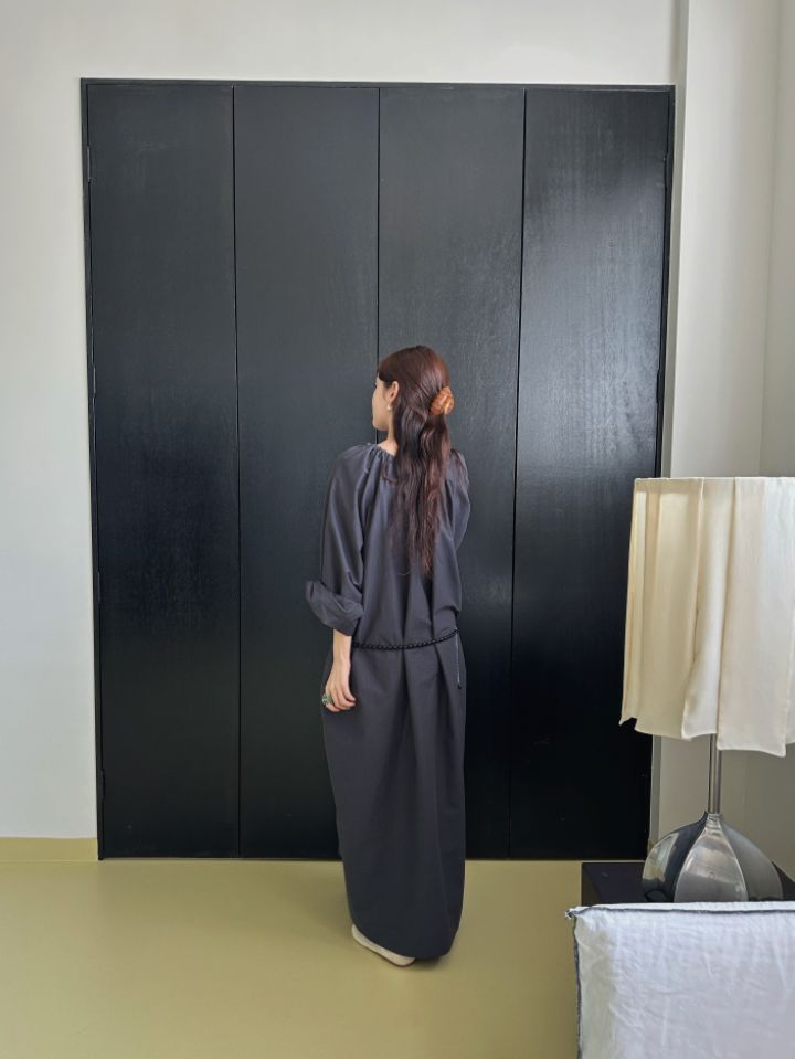 MARE韓國代購女裝新款時尚熱賣職業人氣26春夏連衣裙褶皺MARE連衣裙