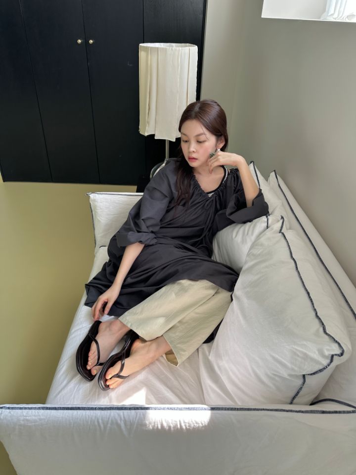 MARE韓國代購女裝新款時尚熱賣職業人氣26春夏連衣裙褶皺MARE連衣裙