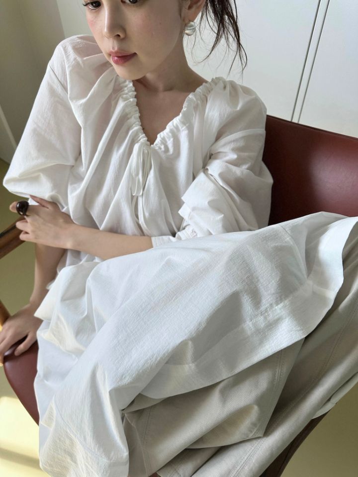 MARE韓國代購女裝新款時尚熱賣職業人氣26春夏連衣裙褶皺MARE連衣裙