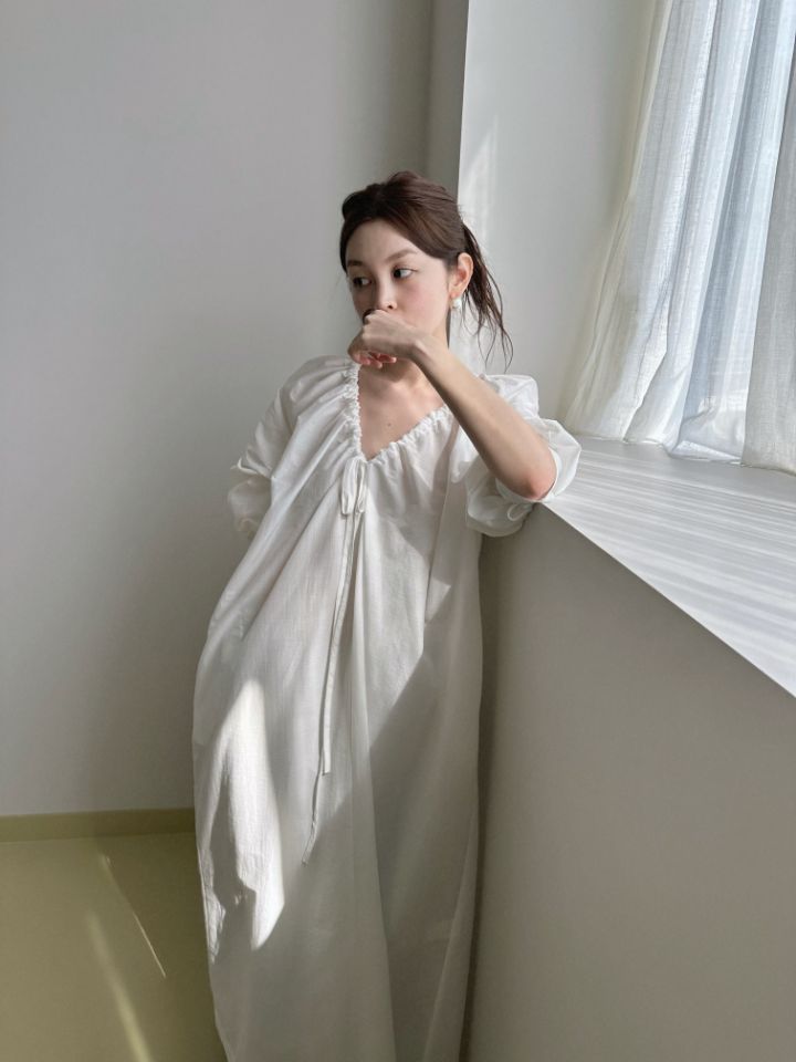 MARE韓國代購女裝新款時尚熱賣職業人氣26春夏連衣裙褶皺MARE連衣裙圖色2